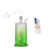 Gros coloré portable mini narguilé 10mm femelle style flamme eau brûleur à mazout bong tuyau avec bol en verre dab rig et tuyau de paille en silicone pour fumer