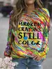 Women's Hoodies Broken Crayons Still Color Casual Sweatshirt Long Sleeve 3D Printed Women Pullover