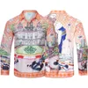 casablanca shirts Autumn Digital Spray Printed Men's Fancy Fashion Long Sleeved T-shirt Shirt