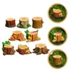 Decorações de jardim 8 pcs vidro micro paisagem pequena árvore coto modelos mini recipientes adornos de resina