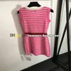 Women Elegant Knit Skirt Embroidered Striped Knit Dress Classical Pattern Casual Dresses Vintage Knit Dress