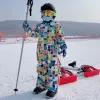 부츠 겨울 따뜻한 야외 원피스 어린이 스노우 슈트 방수 산악 점프 수트 아기 단열 된 아이 알파인 스키 트랙 슈트 옷