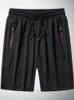 Summer Black Mesh Sweatshorts Men Sportswear Breattable Nylon raka korta byxor plus storlek Löst casual gym shorts 8xl 9xl 240313