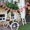 Party Decoration Triangle Bunting Red Checkered Banner Flag Garlands Hanging For DIY Wedding Birthday Holiday Festivals