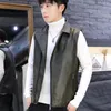 Gilet da uomo Giacca senza maniche moda vintage in pelle Pu per uomo Gilet di tendenza primavera autunno Abbigliamento maschile da strada punk tutto-fiammifero di qualità