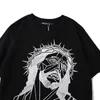 Мужские футболки Новинка 2020 года, мужские роскошные футболки с надписью «Jesus Thorns Lines», футболка в стиле хип-хоп, скейтборд, паркур-стрит, хлопковые футболки, футболка Drake N173 J240319