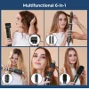 Borstar 6 i 1 hårtorkborste Höghastighet Hår torktumlare Multistyler Hair Blower Brush Air Styling Curling Iron Wand Auto Hair Curler