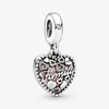 100% 925 Sterling Silver Love Makes A Family Heart Dangle Charms Fit Original European Charm Bracelet Bijoux De Mode Accessoires1945