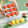 Ice Cream Tools Silicone Ice Cubes Trays with Lid Large Rose Flower Heart Round Shape BPA Free Ice Ball Maker Mold Frame Summer Gadget L240319