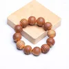 Strand Sandalwood Carved Bracelet For Men 20mm Universal Jewelry