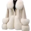 Pur Faux Ful Ful Fox Peur Grass Coat Womens Winter Inverno Novo casaco de pele de ovelha