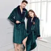 Damen-Nachtwäsche, Winter, warm, Paar, Flanell-Robe, lockere Freizeit, Kimono, Bademantel, Kleid, dickes Korallenvlies, Damen-Nachtwäsche, Nachthemd, 3XL