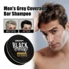 Schampon naturligt grå hårborttagning tvålgrå hår täckning tvål grå hår bakåt stång för män kvinnor polygonum multiflorum schampo