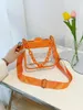 Axelväskor 2024 Summer Women Clear Transparent Crossbody Bag Female Jelly Handväskor och Purses Acrylic Chain Square Bolsos