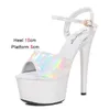 Dress Shoes 16.5CM Wedding High Heels 2023 Summer New Color-Changing Sandals Women Fashion Pole Dance 7CM Waterproof Platform H240321ZPDL