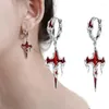 Dangle Earrings Red Cross Gothic Punk Women Hip Hop Fashion Ear Hook Pendant Eardrop Wedding Halloween Party Gifts Accessories