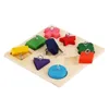 Andere Vogelbedarf 1/2PCS Papagei IQ-Trainingsspielzeug 9 Gitter Bunte Holzblöcke Sicheres, geschmackloses Haustier-Lernspielzeug