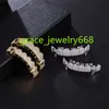 Novo design bling cobre gelado grillz dente jóias vampiro grillz conjunto fow feminino masculino