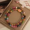 Strand Unique Bead Accessory Bracelet Elegant Vintage Faux Pearl Tourmaline For Women Colorful Elastic Luxury Jewelry