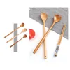 Spoons 1/2/4PCS Long Wooden Korean Style Soup Cooking Mixing Stirr 10.9 Inches Natural Wood Handle Round Kitchenware