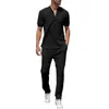 Men's Tracksuits Summer Breathable Short Sleeve Long Pants Two Piece Suit Cool Suits For Men Size Dress Jackets