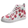 Casual Shoes Strawberry Canvas Women 2024 High Top Lace Up Sneakers Flat Sweet Walking Vulcanized