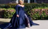 2019 Modest Blue Jumpsuits Two Pieces Prom Dresses One Shoulder Front Side Slit Pantsuit Evening Gowns Party Dress Plus Size Robes6282172