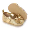 Baby Girl PU Shoes Gold Silver Bling Princess Soft Sole Little Toddler First Walkers 240313