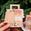 Cadeaupapier 1/2/4 stuks Kerstkraftpapier Doos Huisvorm Verpakkingsbenodigdheden Snoepgeschenken Pakketzakken Kerstornamenten