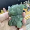 Figurines décoratives Statue d'ours pierre précieuse naturelle cristal d'aventurine verte sculptée à la main Reiki pierre de guérison figurine animale artisanat maison
