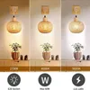 Lâmpada de parede Lanterna de bambu Natural Rattan WickerE27Lustres Hand-Woven Room Decor Lampshades Luminárias Nórdicas