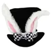 Bérets Black Velvet Ear Top Hat Party Décoration Treillis Bow Jour de Pâques Seau Cap Happy Adulte