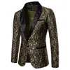 Costumes pour hommes Happyjeffery formel hommes costume à fleurs Blazer vestes fête bouton mâle danse manteaux mariage hommes Gentleman scène B13