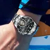 Zegarek na rękę Aesop 41 mm mężczyzn szkielet turbillon zegarek super świetlisty szafirowy wybieranie Wodoodporne ręczne obserwowanie mechaniczne zegarki nadgarstka 7060