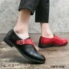 Skor spetsiga svartgul röda vita lapptäcken oxford skor för män formella bröllop prom klänning hemkommande parti tävling zapatos hombre