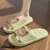 Terlik Banyo Bear Kadınlar Yaz Flip Flops Karikatür Ayakkabı Kapalı Açık Erkekler Slaytlar Yumuşak Kalın Plaj Sandals01ylv0 H240322