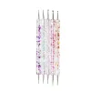 5 pezzi/set strumento penna punteggiante per nail art per disegni di unghie strumenti per manicure con strass per pittura a doppia estremità