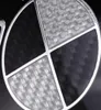 Hochwertiges 3D-Carbonfaser-Autoabzeichen, schwarz-weiß, Radnabenkappe vorne, hinten, Emblem, Lenkradabzeichen, 45 mm, 68 mm, 73 mm, 82 mm281e329361519