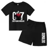 Kleidungssets T-Shirt Kindergeburtstagsgeschenk 3-13YCR7 Fußball Junge/Mädchen Baby Kurzarm Top Shorts 2P Lässiges Sonnenschein-Sportset