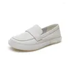 Casual Shoes Large Single Shoe Women's 2024 Summer British Versatile Leather Soft Bottom Small White Lefu Maternity
