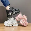 أحذية منصة Boots Women's Chunky Sneakers Spring Sway Sports Shoes Woman Black White Trainers Zapatillas de Mujer for for teme