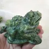 Decorative Figurines Wholesale Natural Green Jade Gold Toad Carvings Rock Crystal Figurine For Decoration