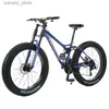 Cyklar Ride-ons 2023 New Fat Tire 26*4.0 Wide Tire Snow Beach Adult Mountain Bicyc High Carbon Steel Outdoor Sports Bike L240319