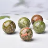 Figuras decorativas bola de cristal natural pequeña esfera de unakita para decoración del hogar