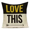 Pillow Geometry Cover Yellow Black Letter Modern Simple Home Decor Pillowcase For Sofa Bed Living Room Covers