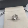 Bague de styliste en strass couleur argent 2024, bagues de luxe à enroulement multicouche pour femmes, bagues de mariage en Zircon, bijoux cadeaux