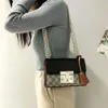 Counter High Quality Fashion Crossbody Bag New Fashionable Physical Womens Bag with Genuine Leather Box Double Chain Single Shoulder Crossbody Small Square Bag