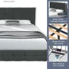 Other Bedding Supplies Allewie decorated full-size platform bed frame with 4 storage drawers and top panel square sewn button tufting Y240320