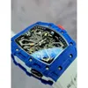 Mense Watch Luxury Automatisk rörelse tittar på RM35-03 Blue Carbon Super Automatisk kvalitet Swiss Clone av hög kvalitet
