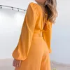 Sukienka plażowa dla kobiet 2024 Letnia kolekcja Kolekcja szyi Koszulka z długim rękawem.